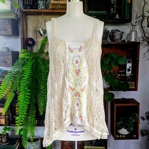 Free people knit tank with beading